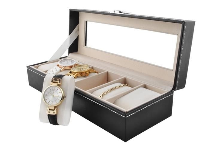 Watch organizer with 6 compartments