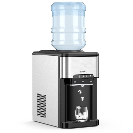 Water Dispenser 3-in-1 Countertop Water Cooler with 3 Temperature Settings for Hot/Cold/Ice Silver