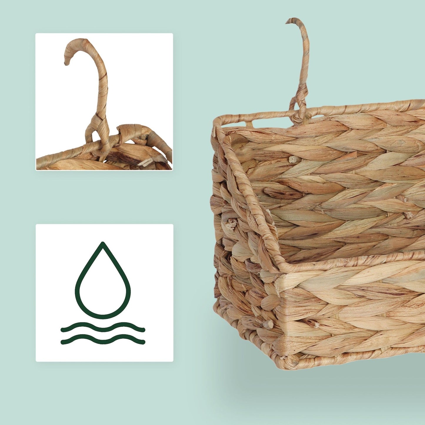 Water Hyacinth Hanging Storage Basket – Woven Wall Design