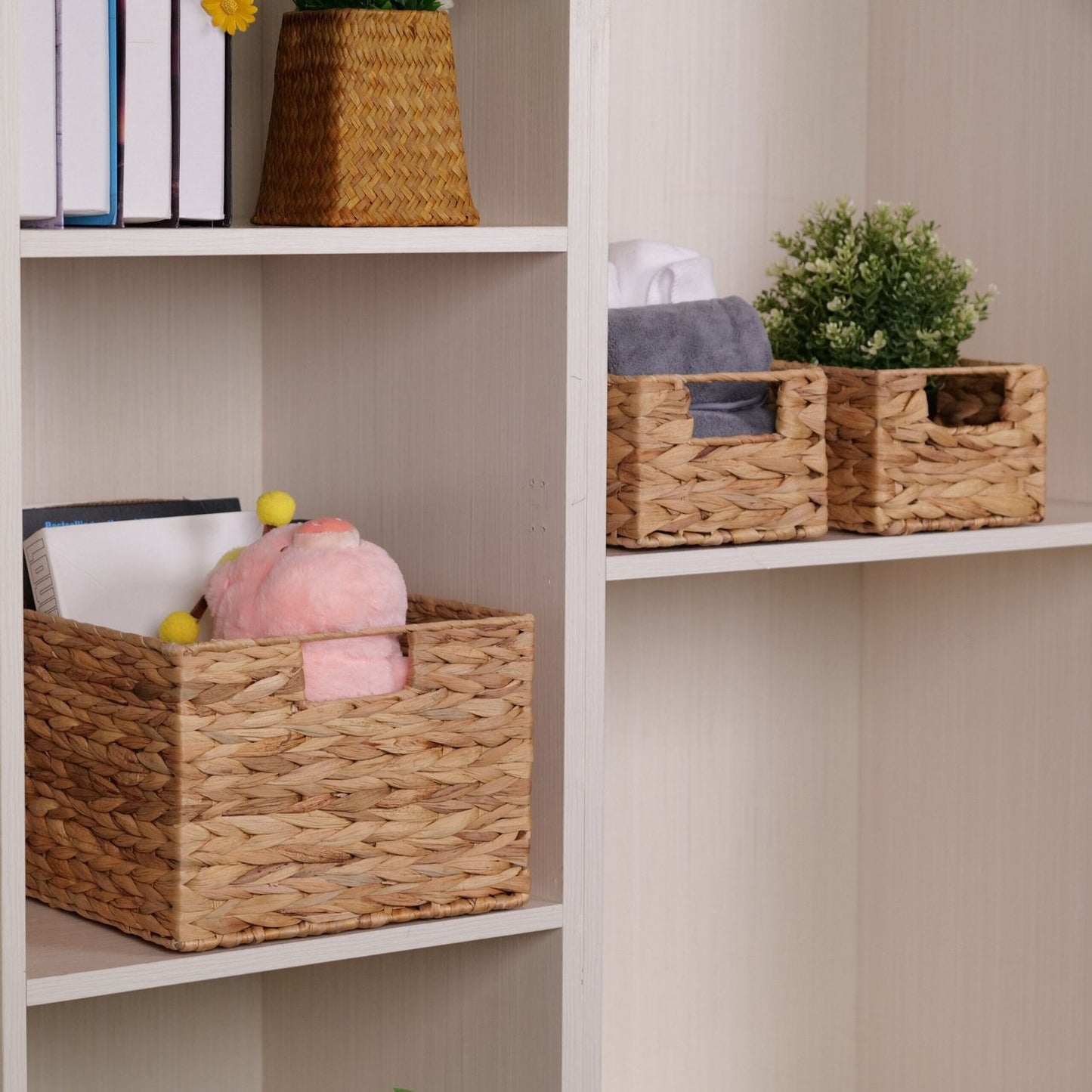 Water Hyacinth Storage Baskets, Set of 3