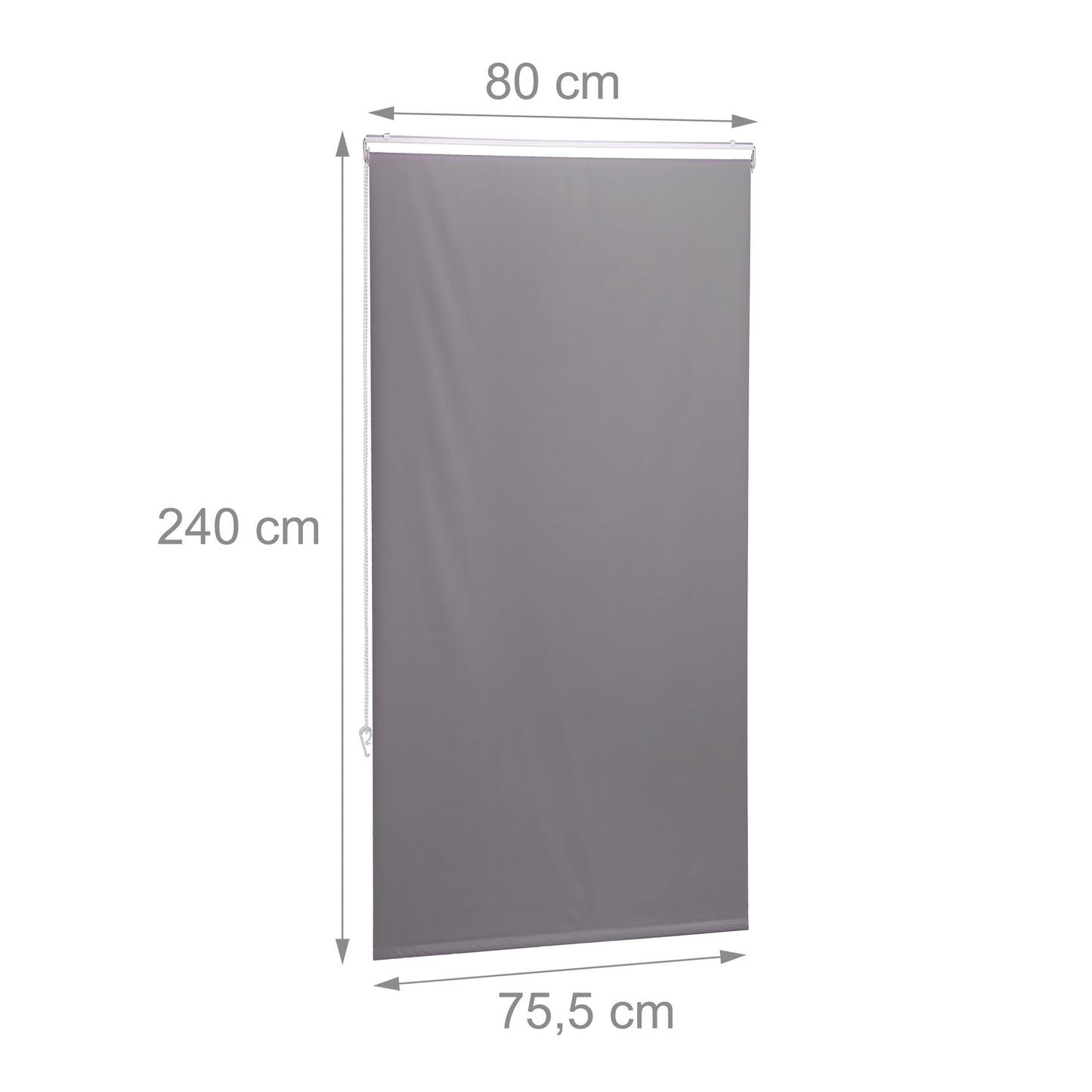 Water-Repellent Bathroom Roller Blind, Grey