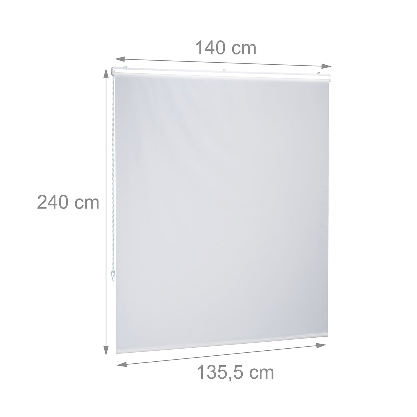 Water-Repellent Bathroom Roller Blind, White, Translucent