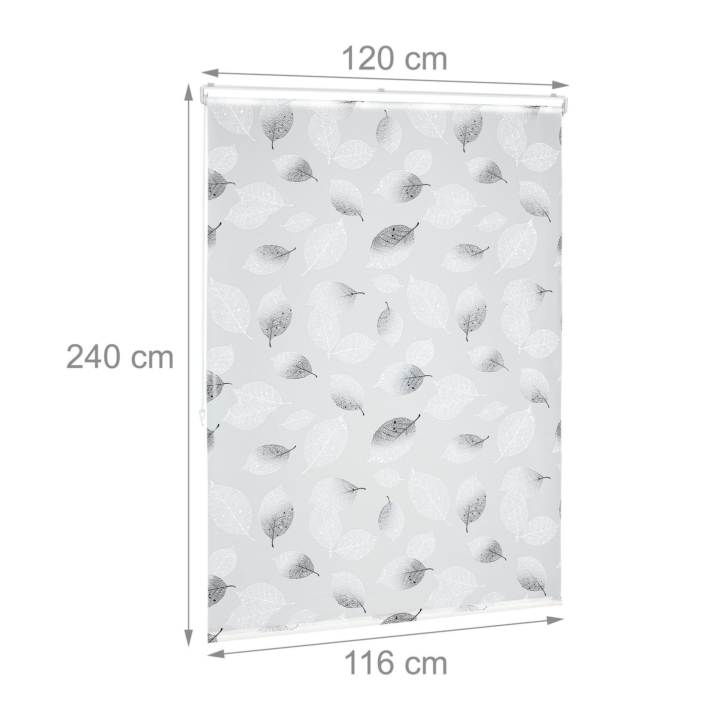 Water-Repellent Leaf Pattern Roller Blind for Bathroom