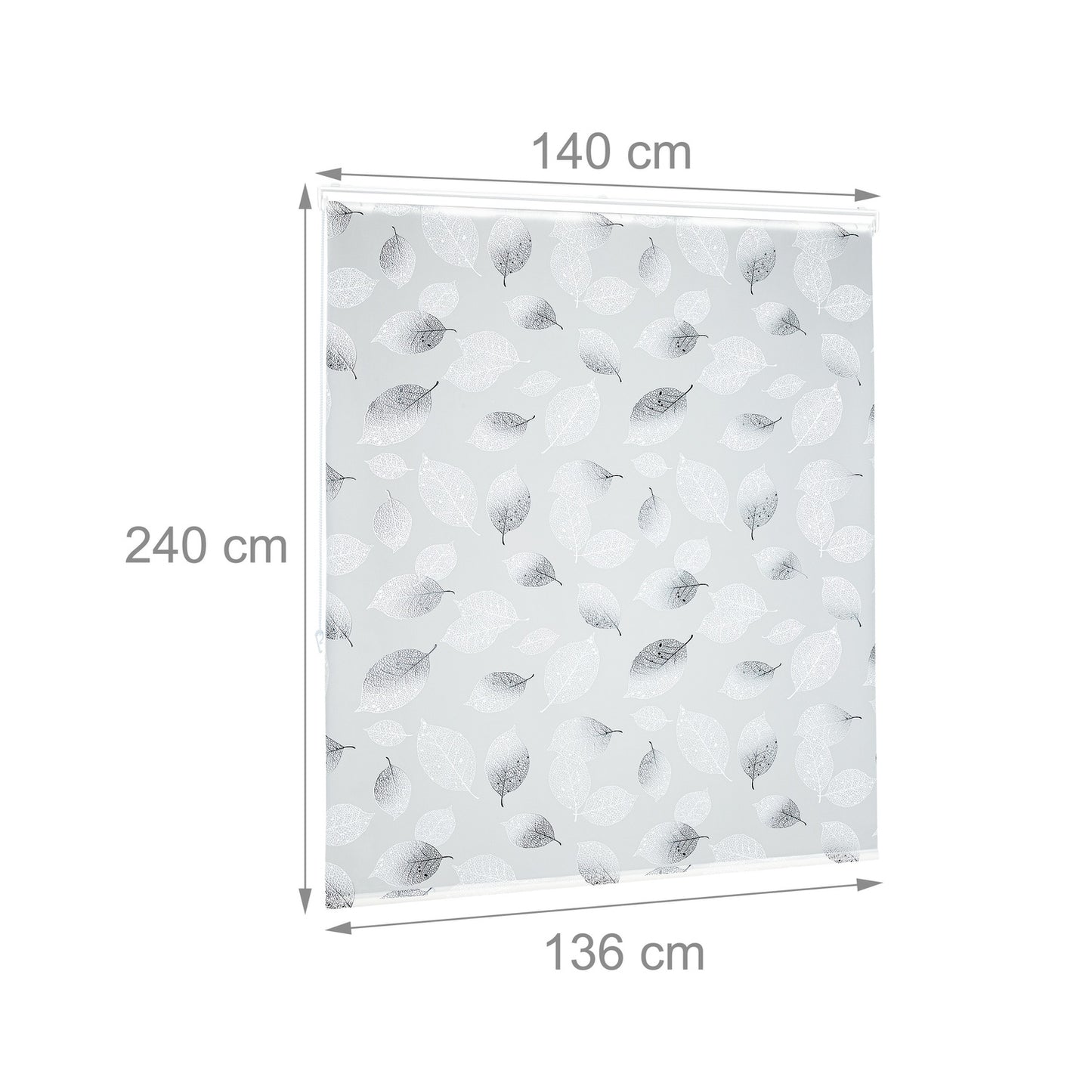 Water-Repellent Leaf Pattern Roller Blind for Bathroom