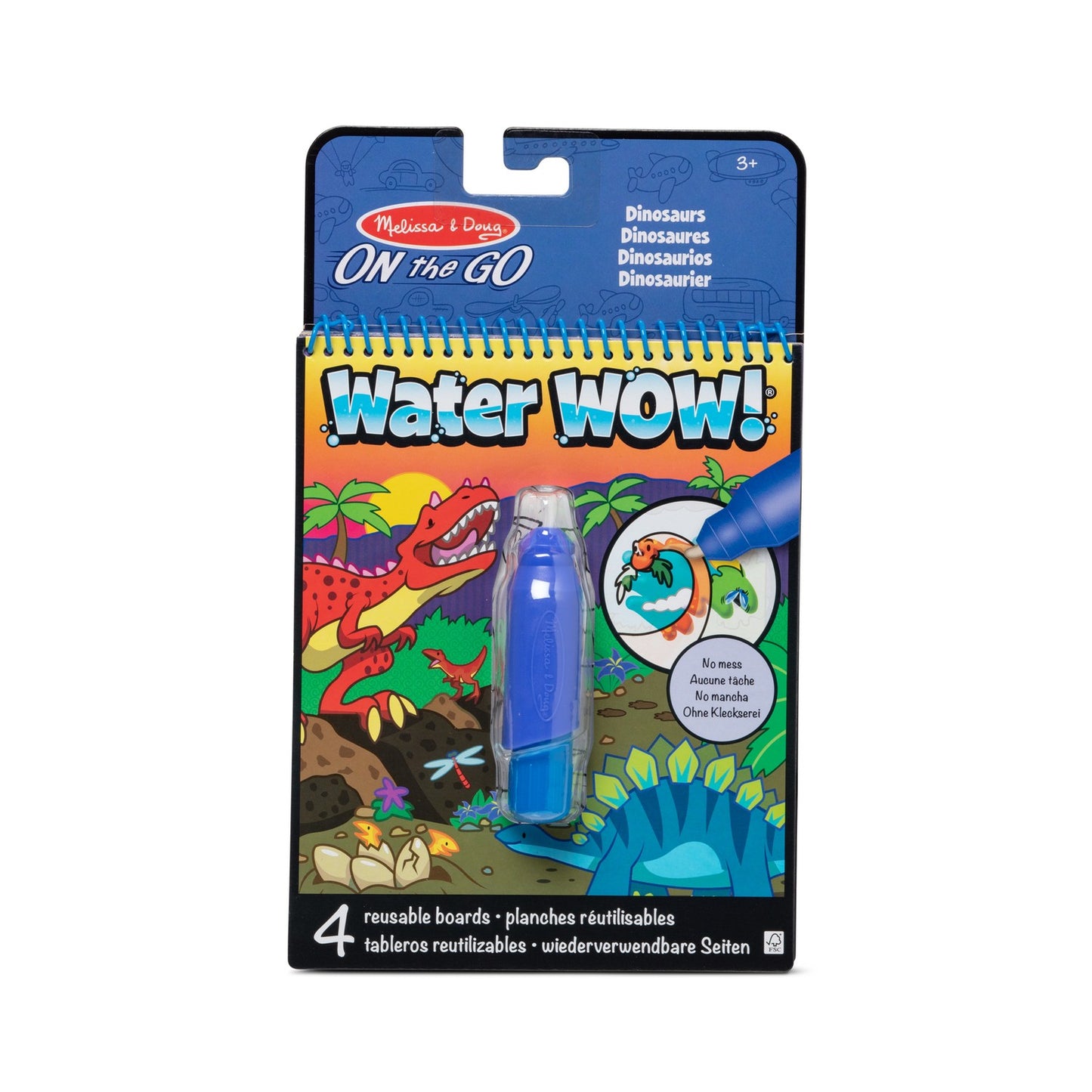 Water Wow! Dinosaur Coloring Book with Reusable Pages