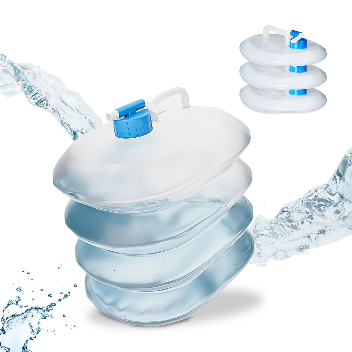 Water bottle collapsible in sets of 4 oval