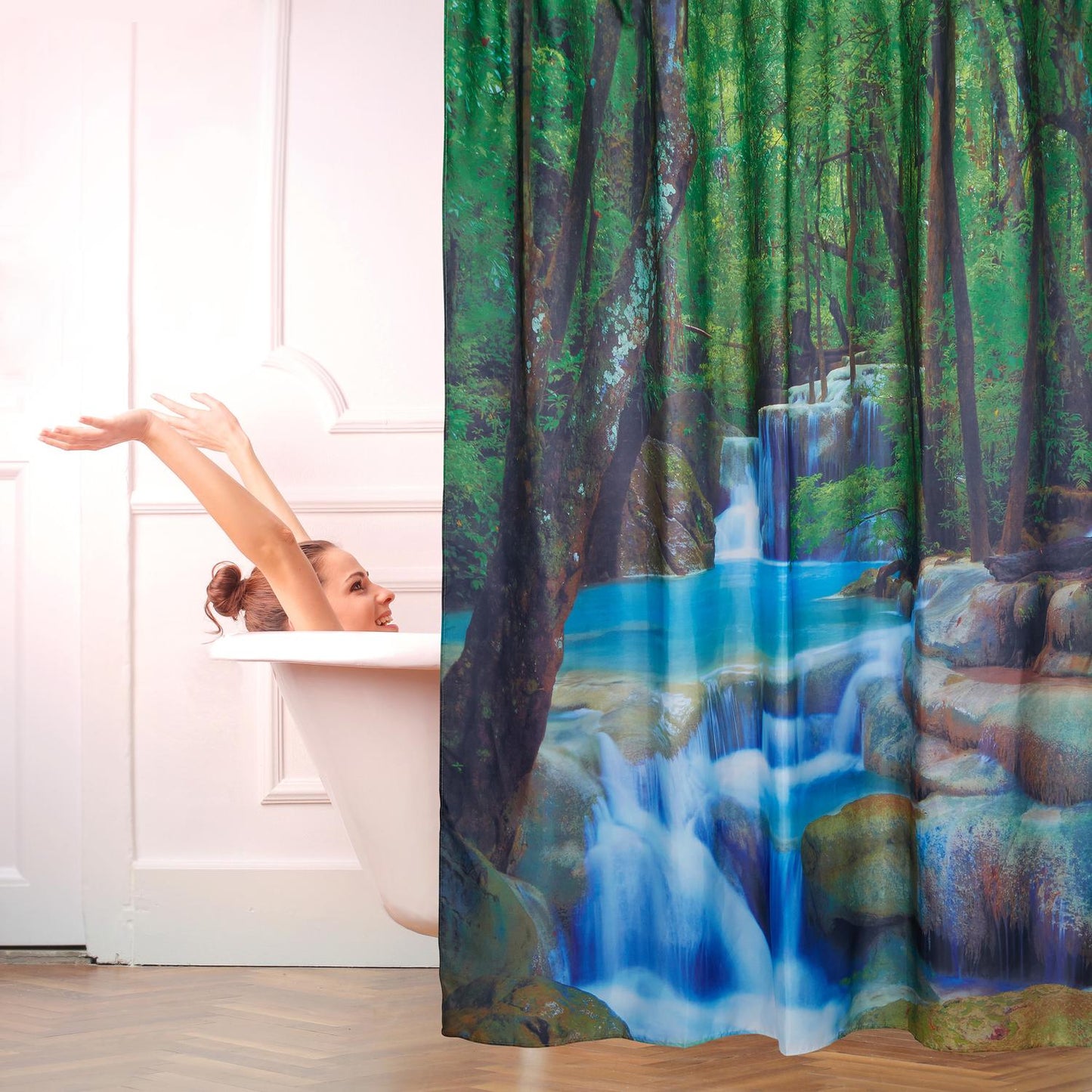 Waterfall shower curtain 200x180 cm