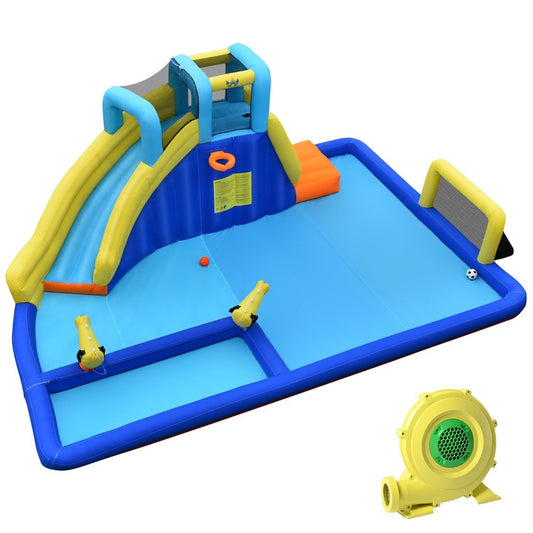 Water park 6-in-1 bouncy castle with blower & water jets & slide 525 x 373 x 203 cm