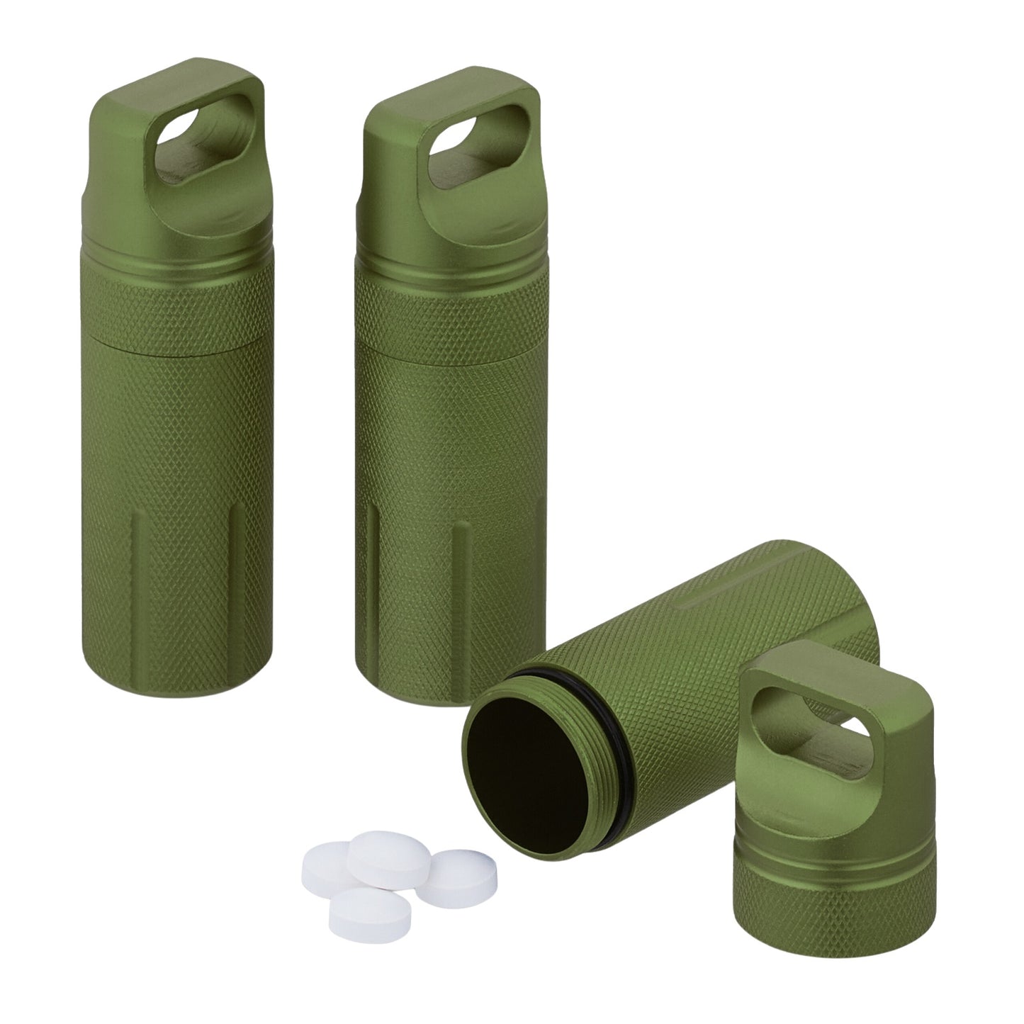Waterproof Aluminium Keychain Capsules – Set of 3