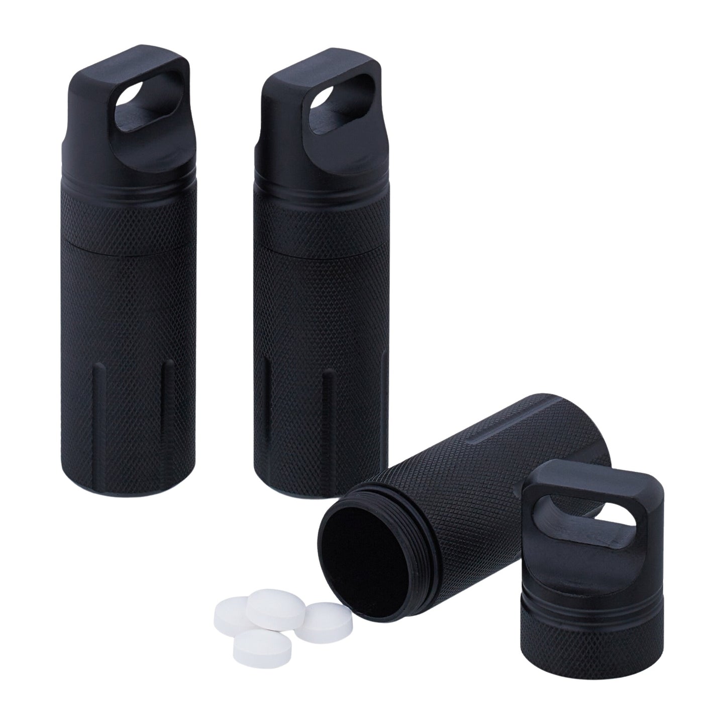 Waterproof Aluminium Keychain Capsules, Set of 3