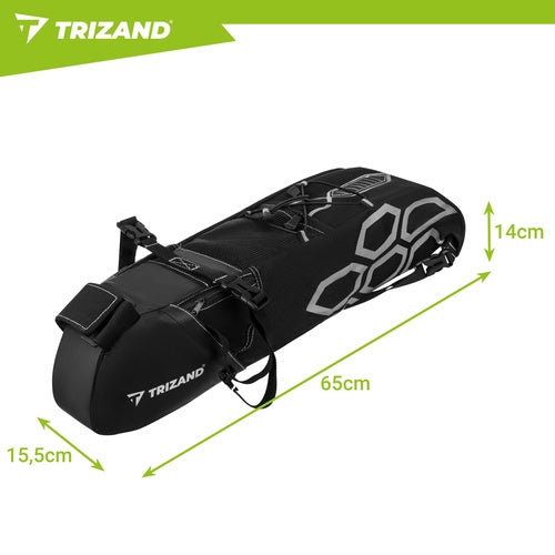 Waterproof Bicycle Saddle Bag, 12L Capacity, Rear Seat