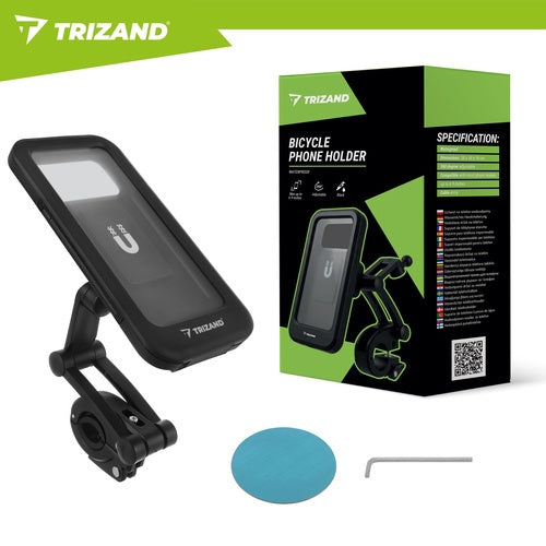 Waterproof Bike Phone Holder, 360 Rotation, Handlebar Mount