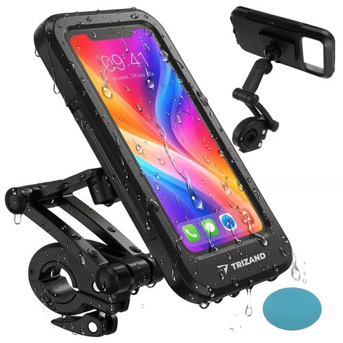 Waterproof Bike Phone Holder, 360 Rotation, Handlebar Mount