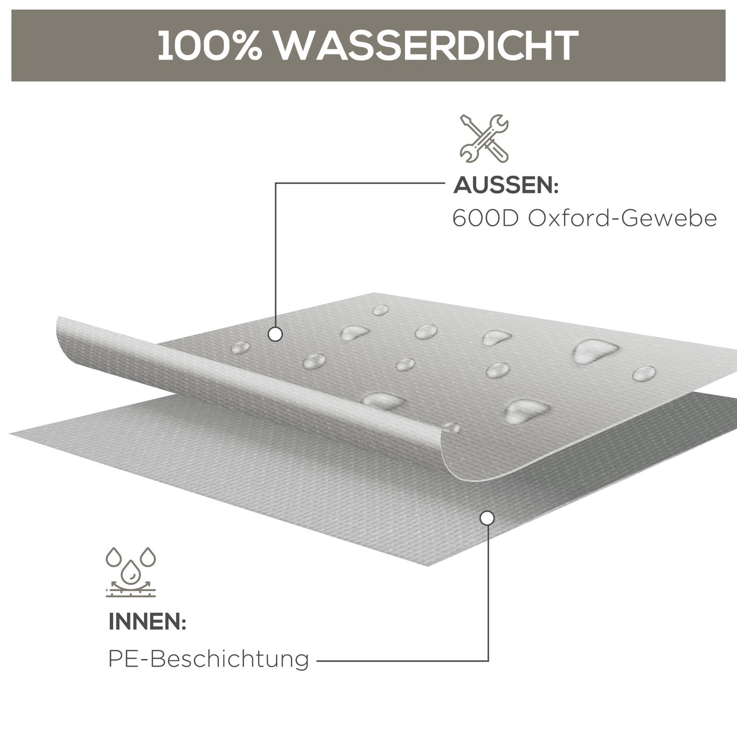 Waterproof Garden Furniture Cover, 600D Oxford, 210x140x80 cm