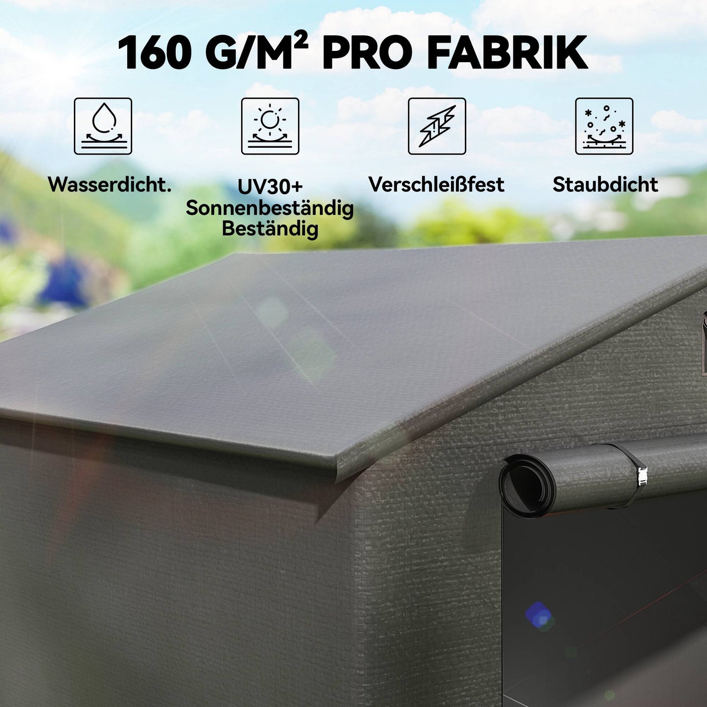 Waterproof Outdoor Shelter, 2.5x1.8m, Roll-Up Door