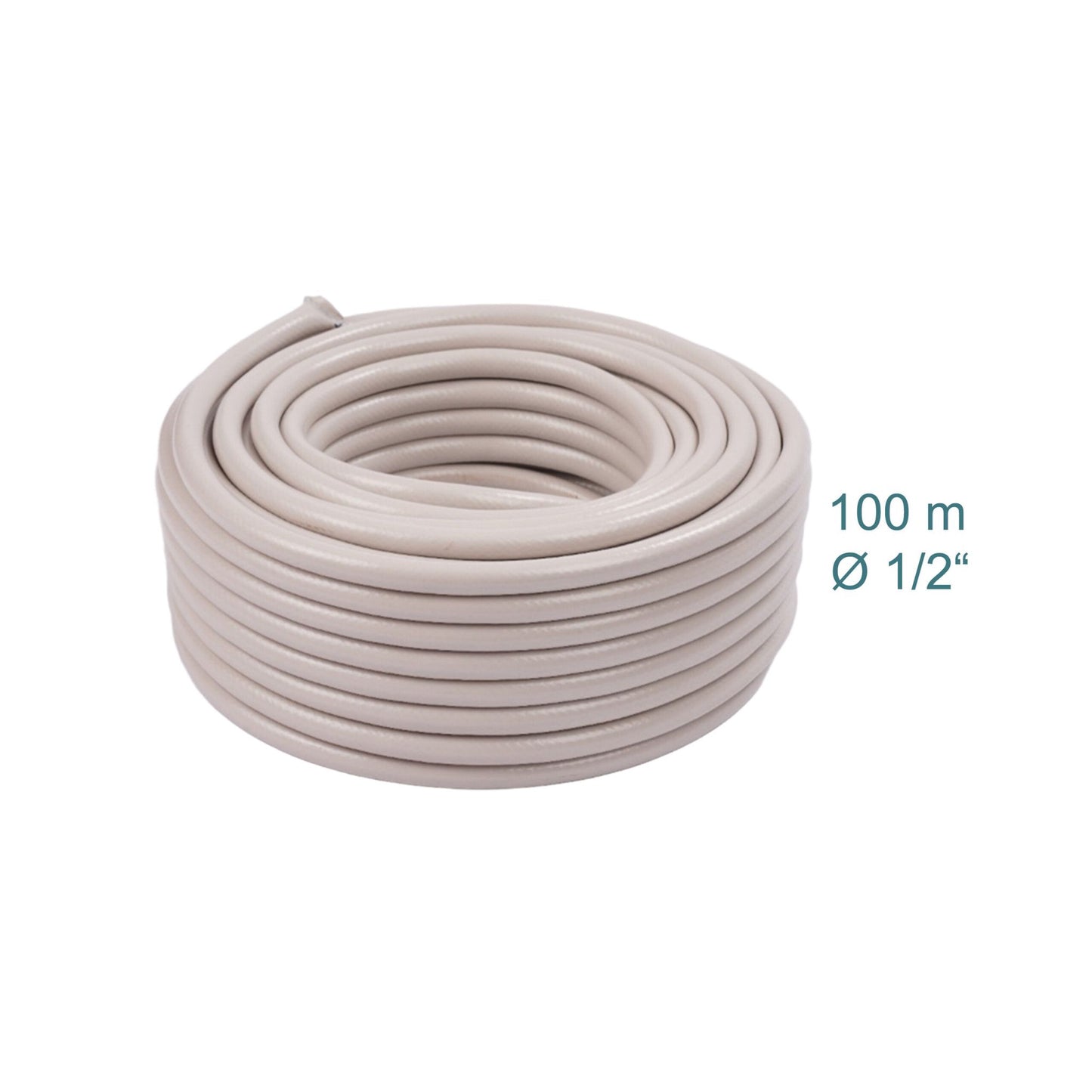 Weatherproof Beige Garden Hose, UV-Resistant, 1/2-Inch