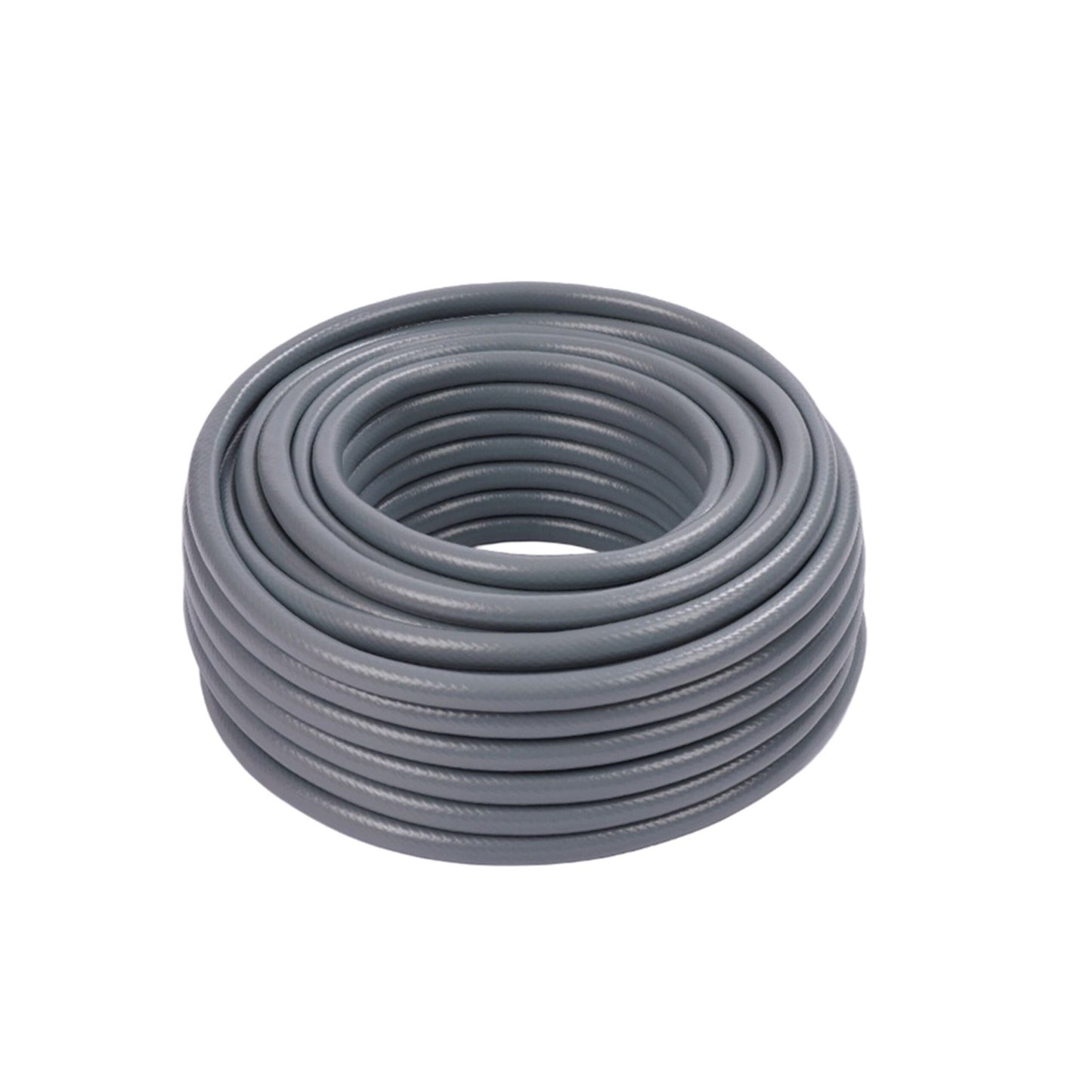 Weatherproof Fabric Garden Hose, UV-Resistant, Grey