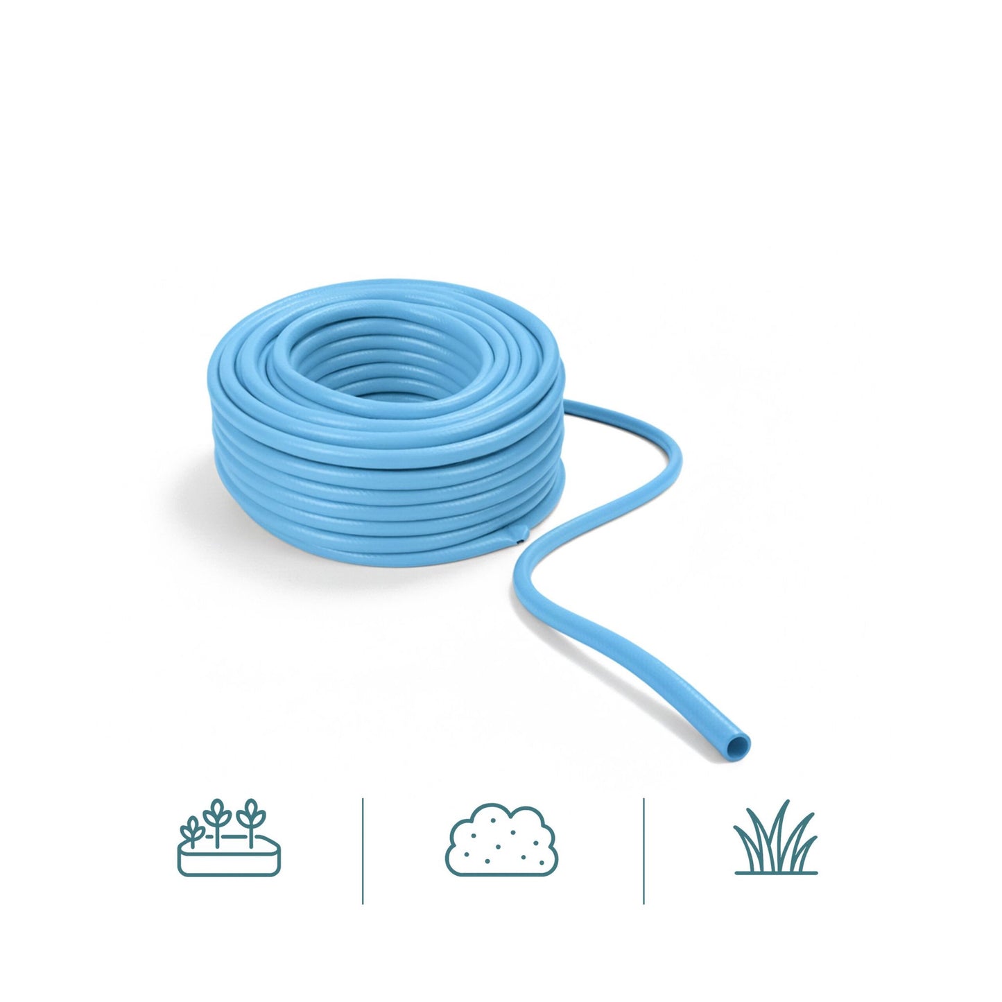 Weatherproof Garden Hose, UV-Resistant, Light Blue