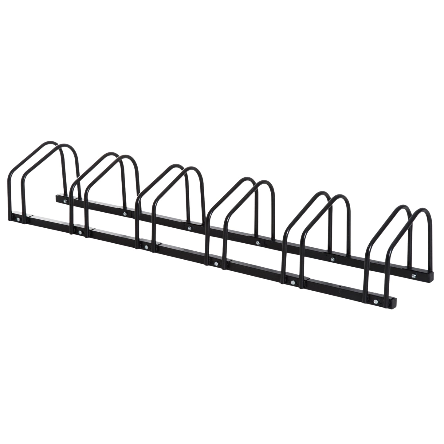 Weather-resistant bicycle stand in steel, floor and wall mount, black