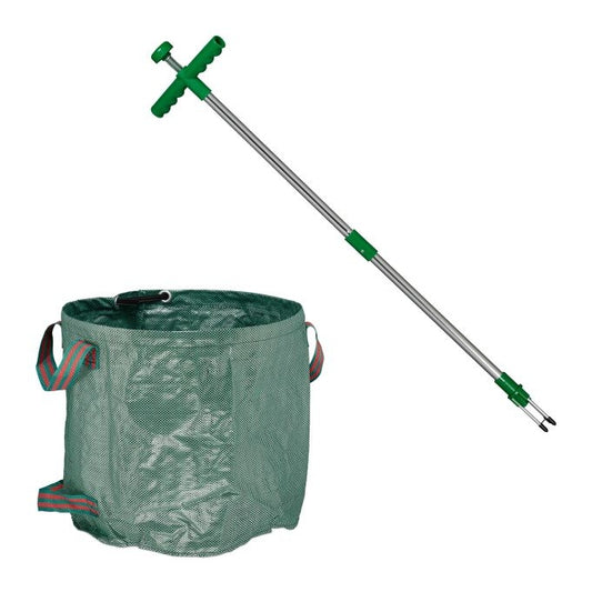 Weed remover with bag for garden waste