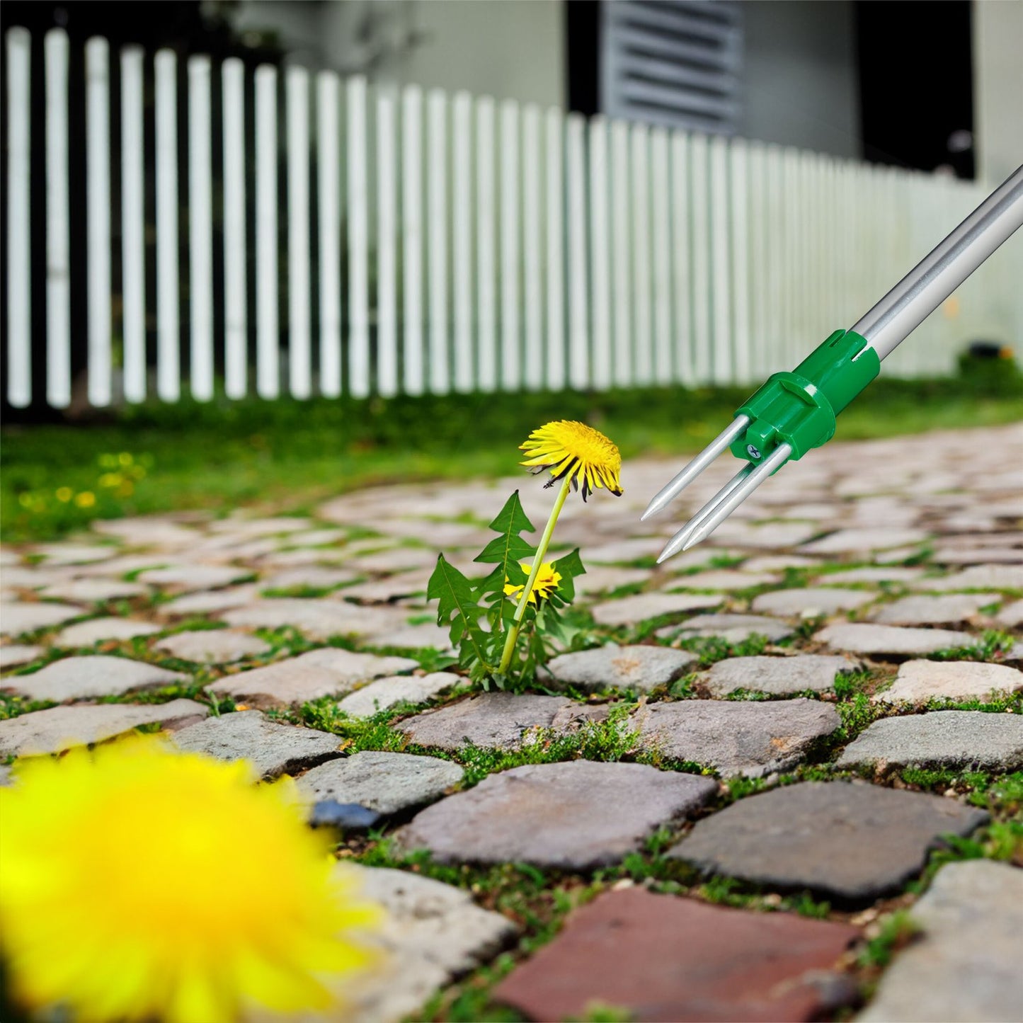 Weed remover with bag for garden waste