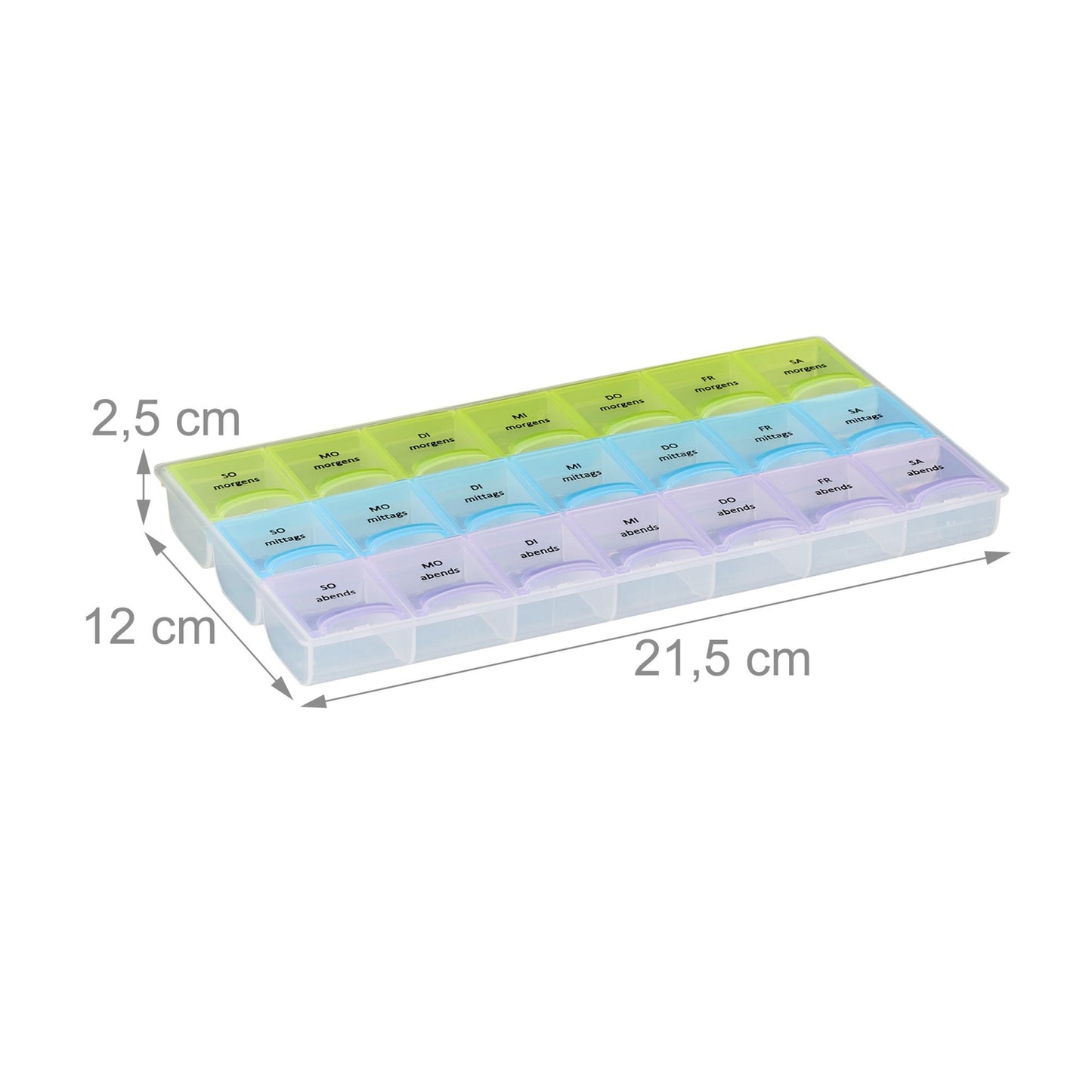 Weekly Pill Box, 7-Day Organizer with 3 Compartments