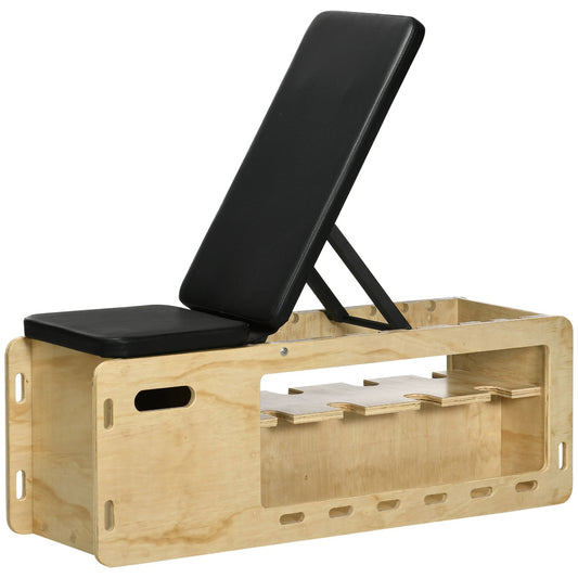 Adjustable weight bench with storage box, resistance band
