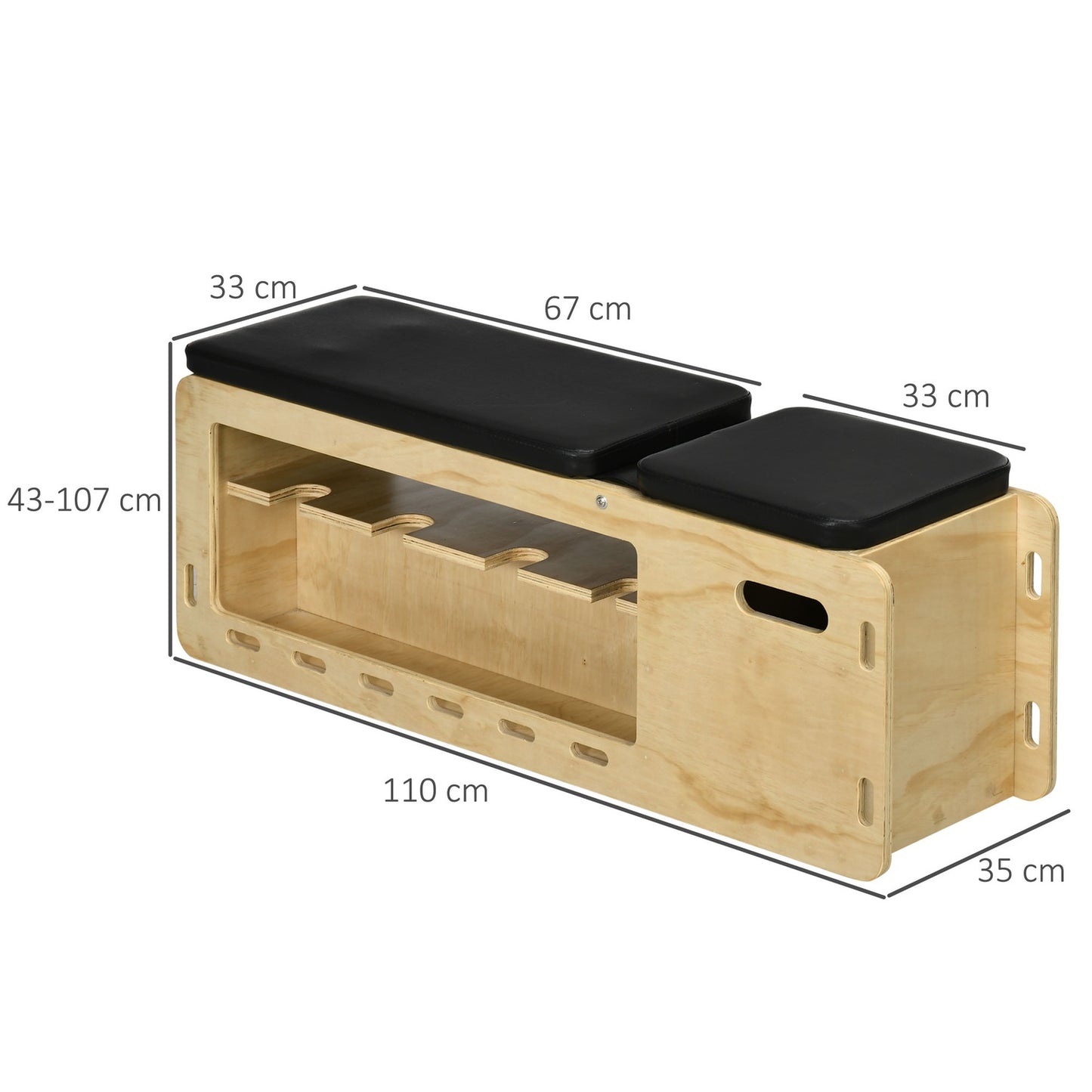 Adjustable weight bench with storage box, resistance band