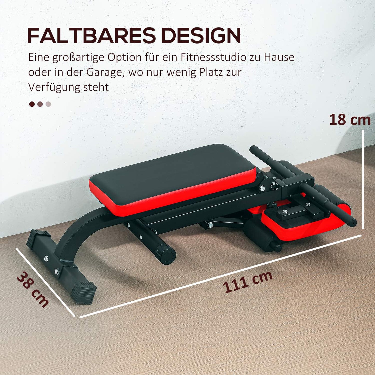 Adjustable weight bench, foldable, steel, up to 120 kg capacity