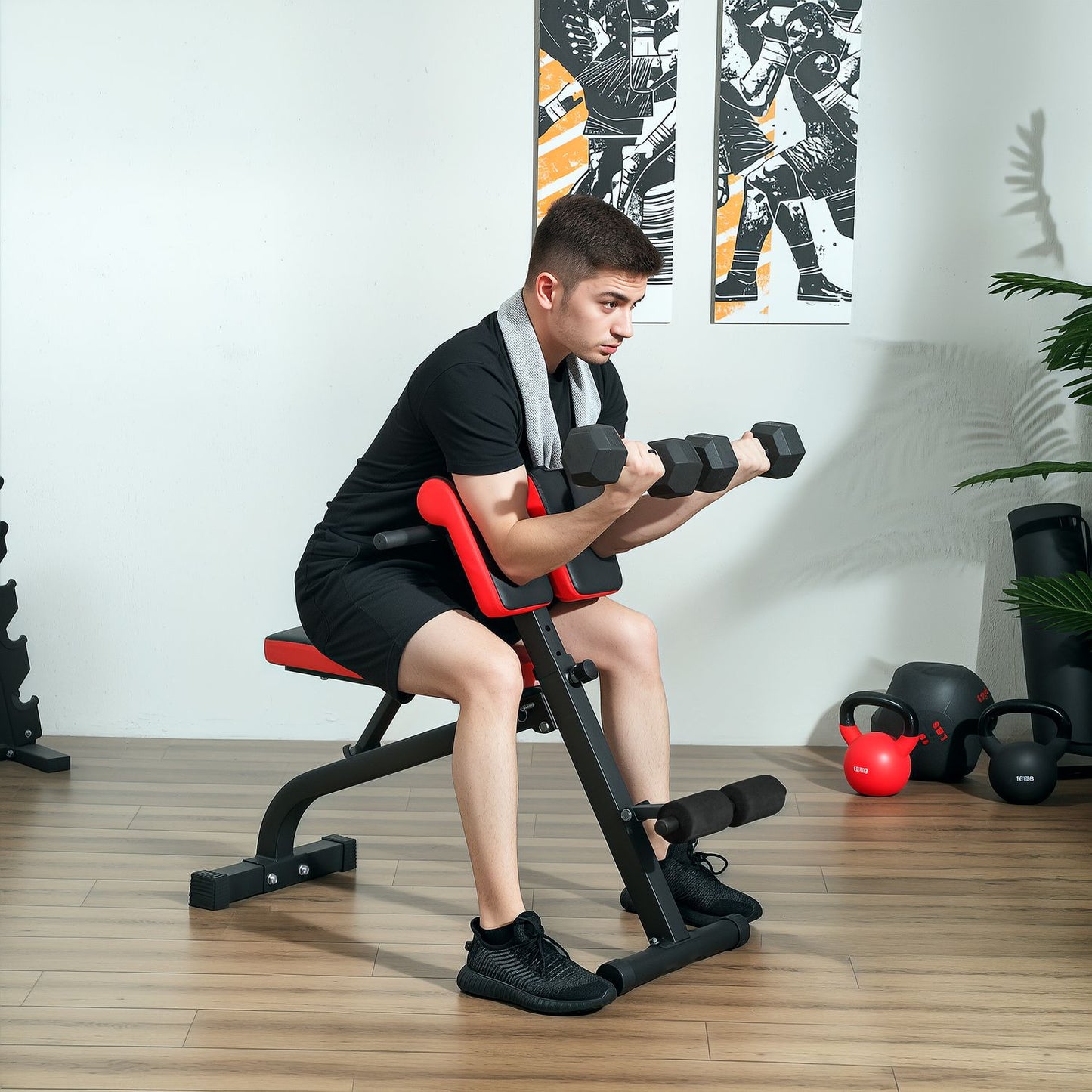 Adjustable weight bench, foldable, steel, up to 120 kg capacity
