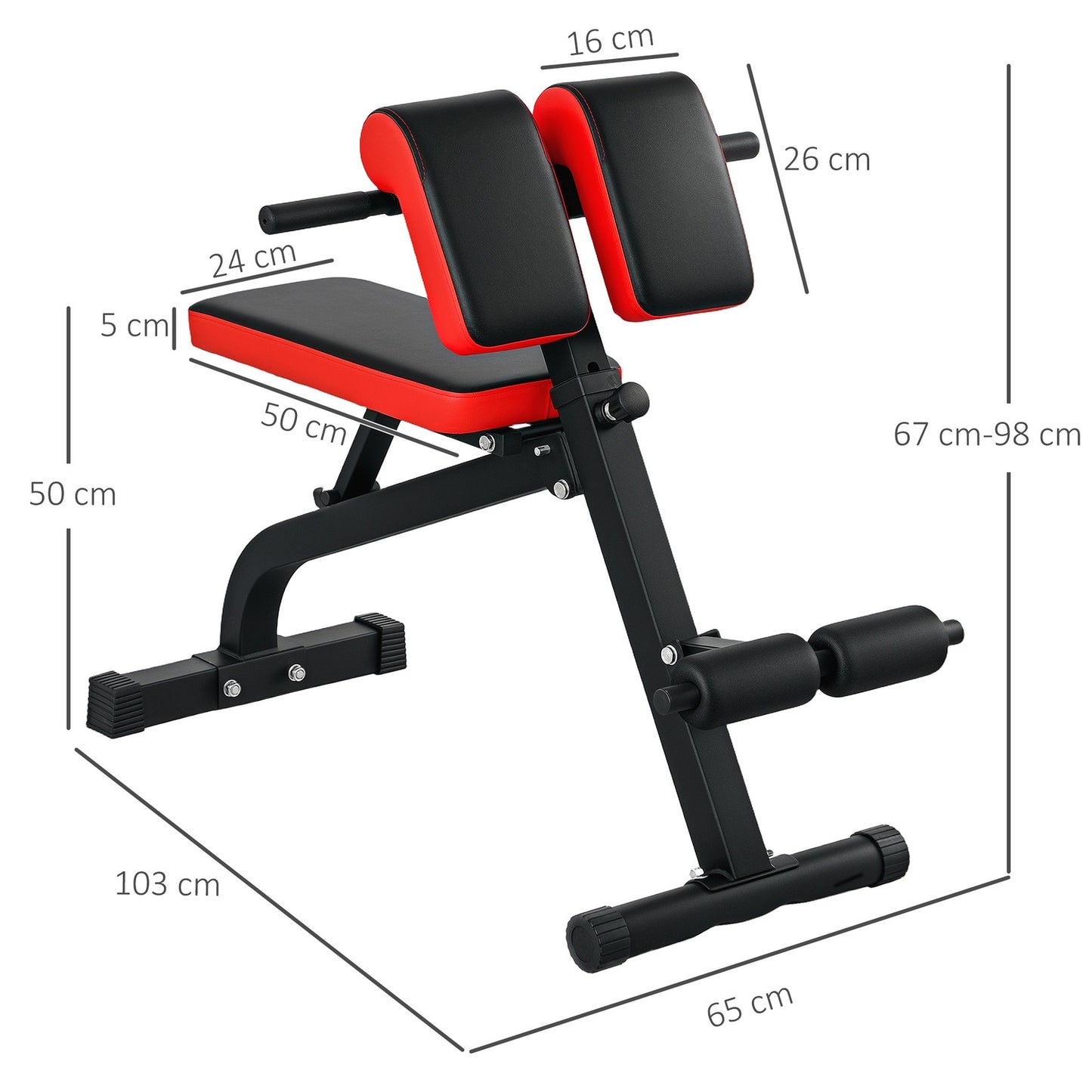 Adjustable weight bench, foldable, steel, up to 120 kg capacity