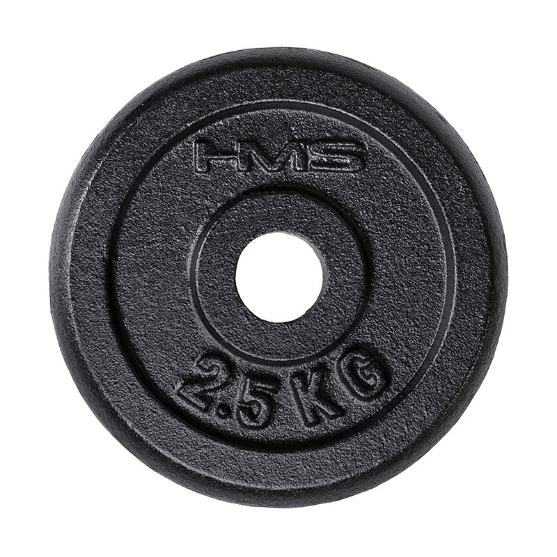 Weight Plate 2.5 kg, Black, Cast Iron