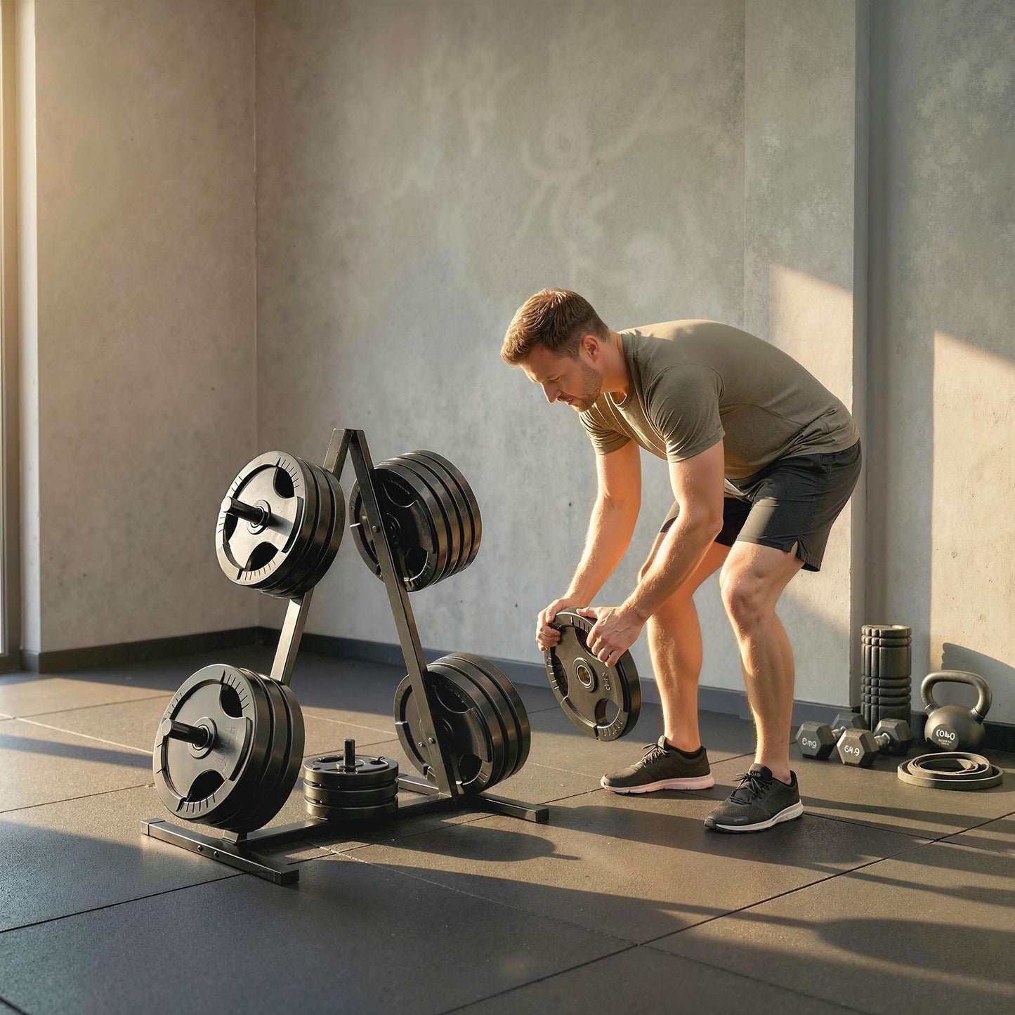 Weight Plate Rack for 2.5 cm Plates, 200 kg Capacity