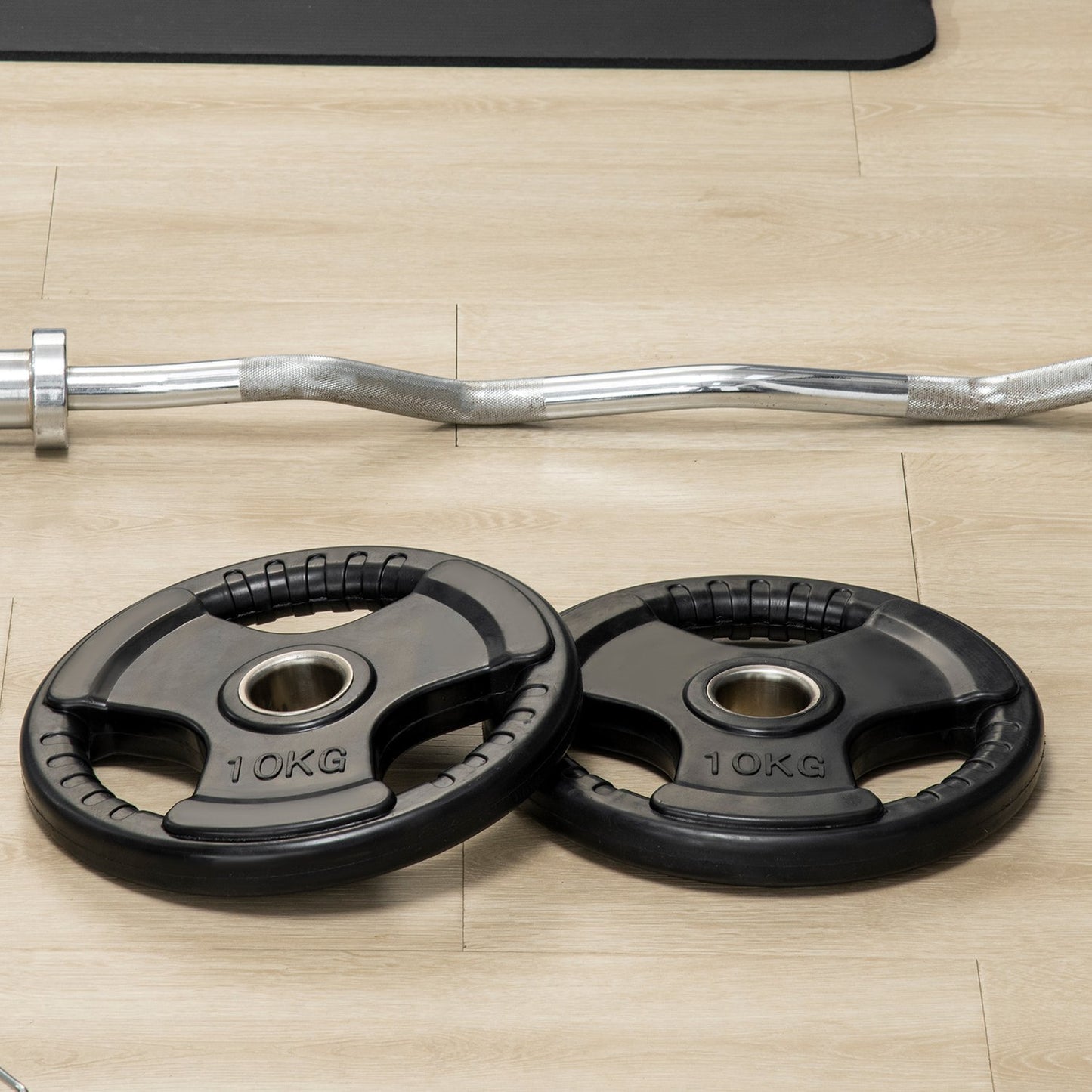 10 kg rubber olympic weight plates set, floor friendly