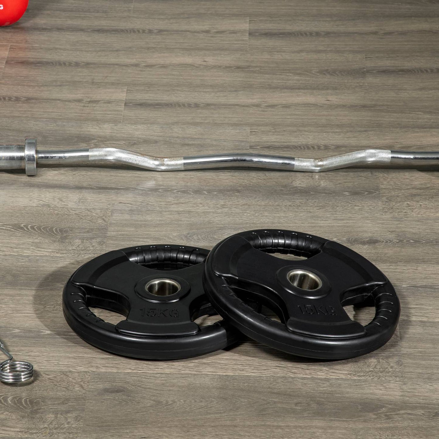 Olympic Tri-Grip weight plates set, 2x15 kg, rubberized