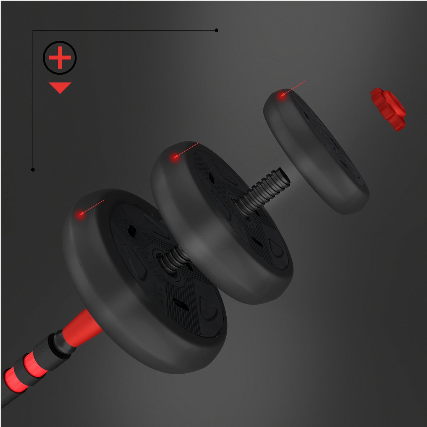 Weight Set 20kg – 6-in-1 Adjustable Dumbbells