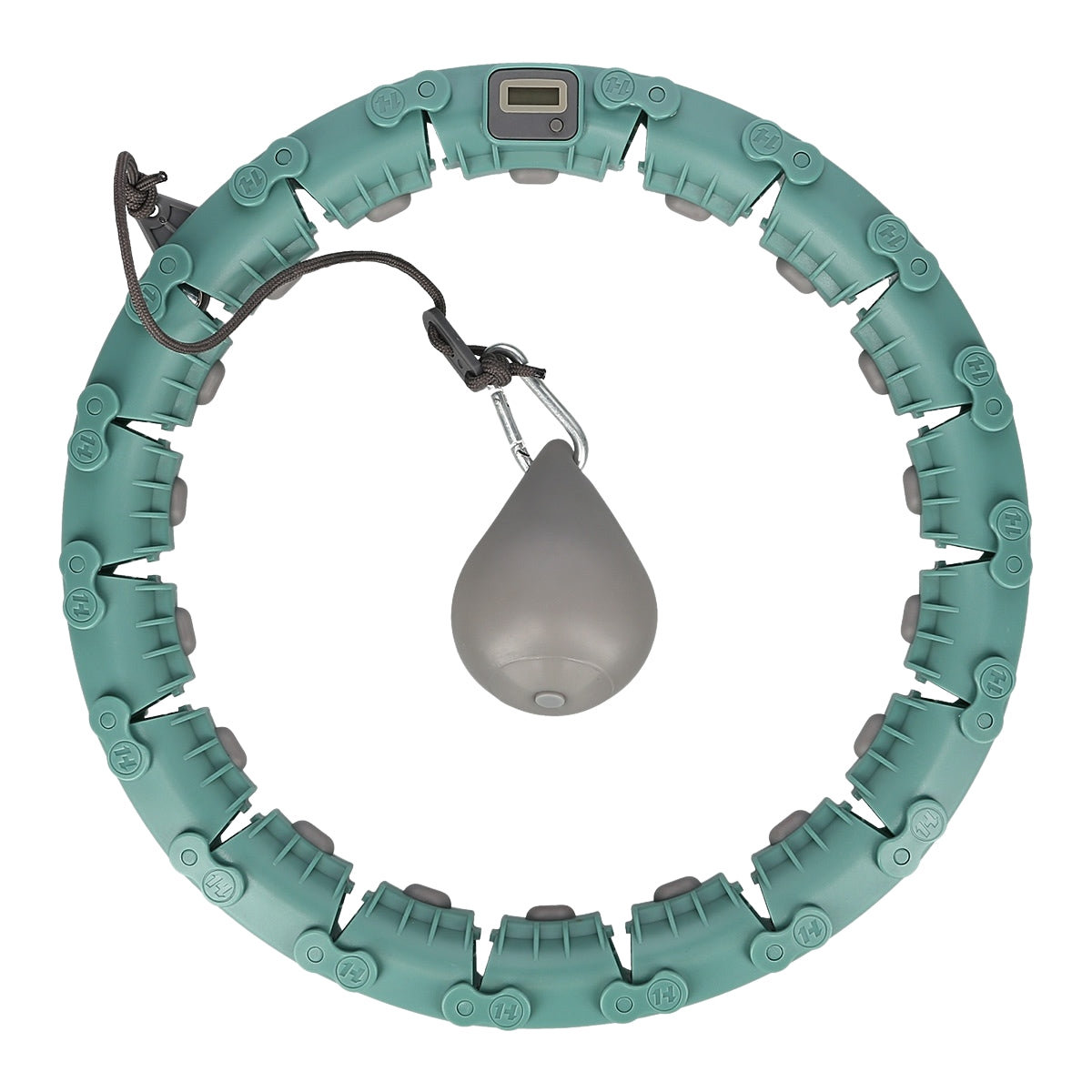 Weighted Green Hula Hoop with Adjustable Waist & Counter