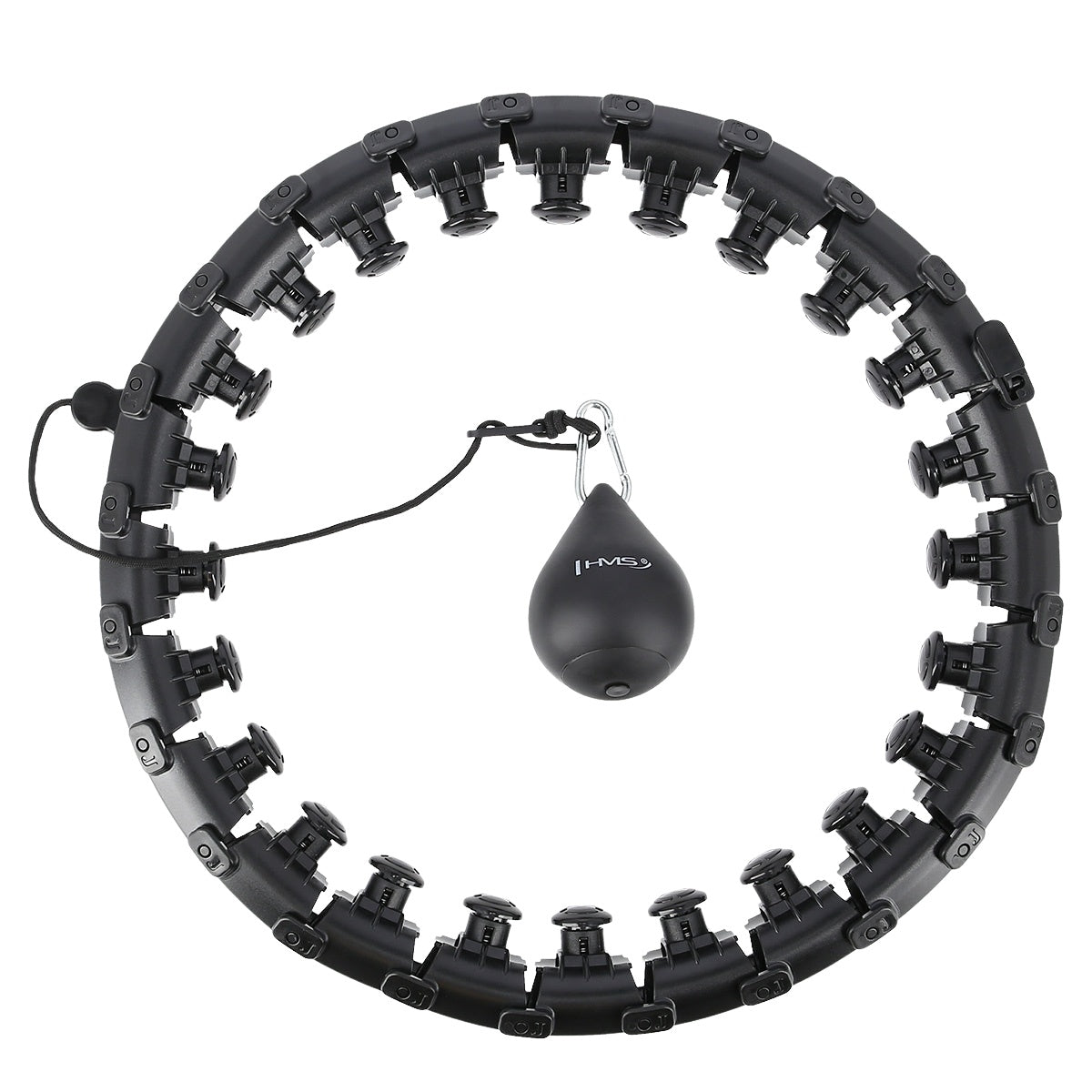Weighted Hula Hoop, Black – Fitness Exercise Tool