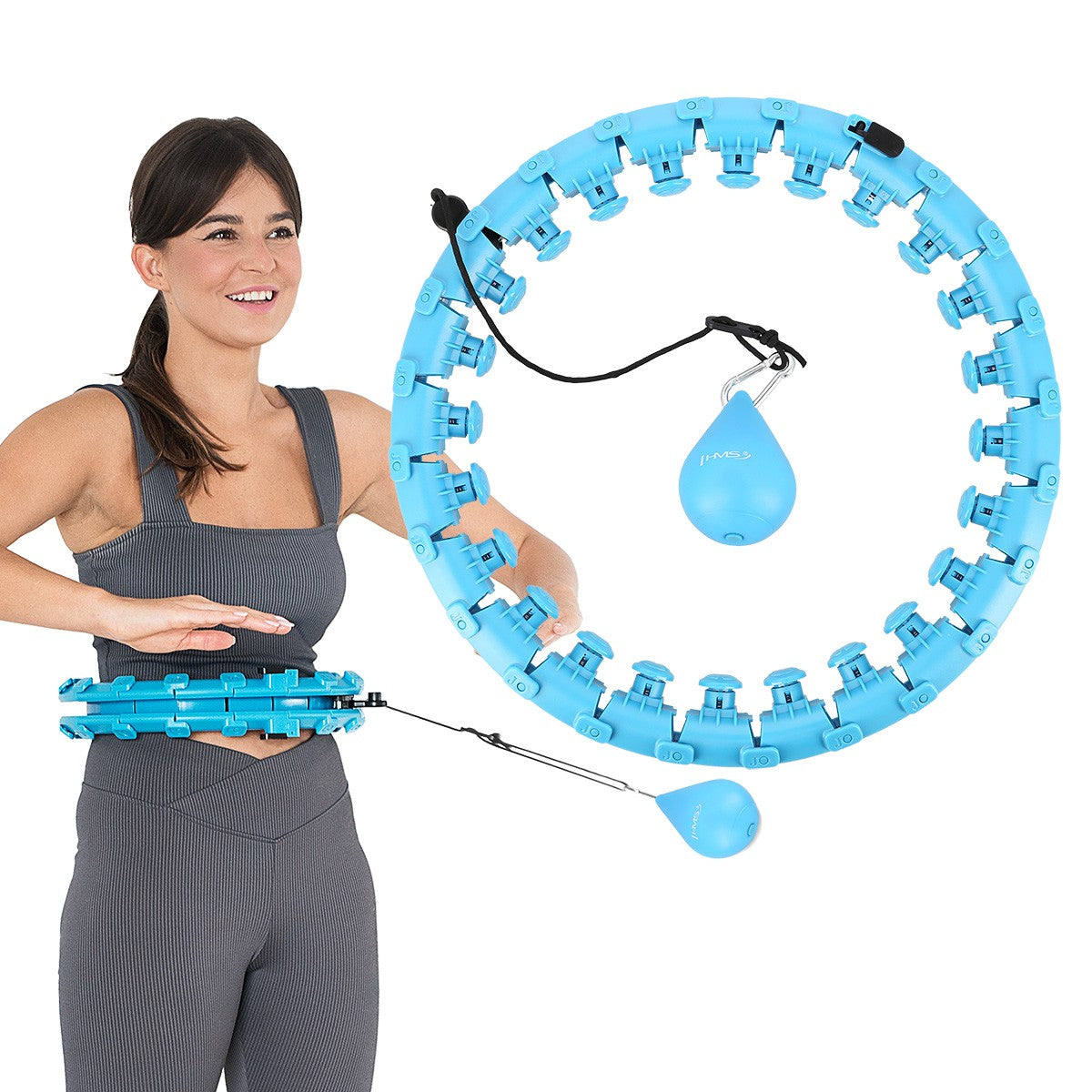 Weighted Hula Hoop, Blue – Fitness Exercise Equipment