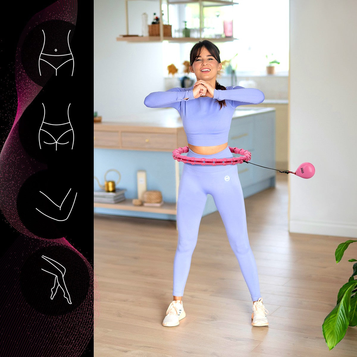 Weighted Hula Hoop, Pink – Fitness Exercise Tool