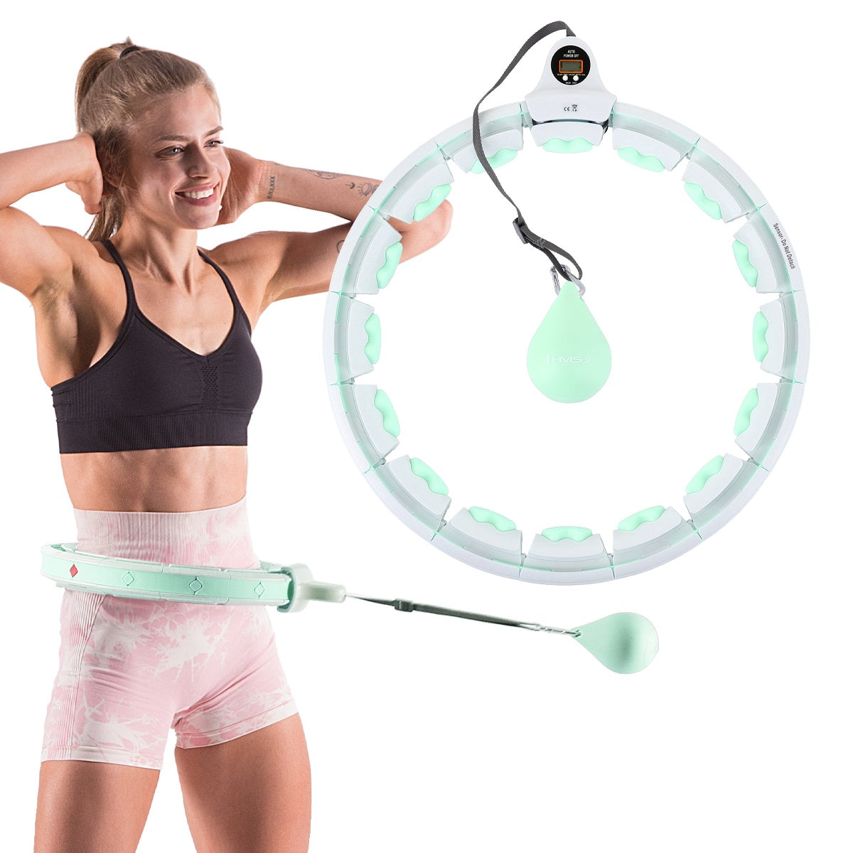 Weighted Hula Hoop with Counter & Waist Support, Plus Size