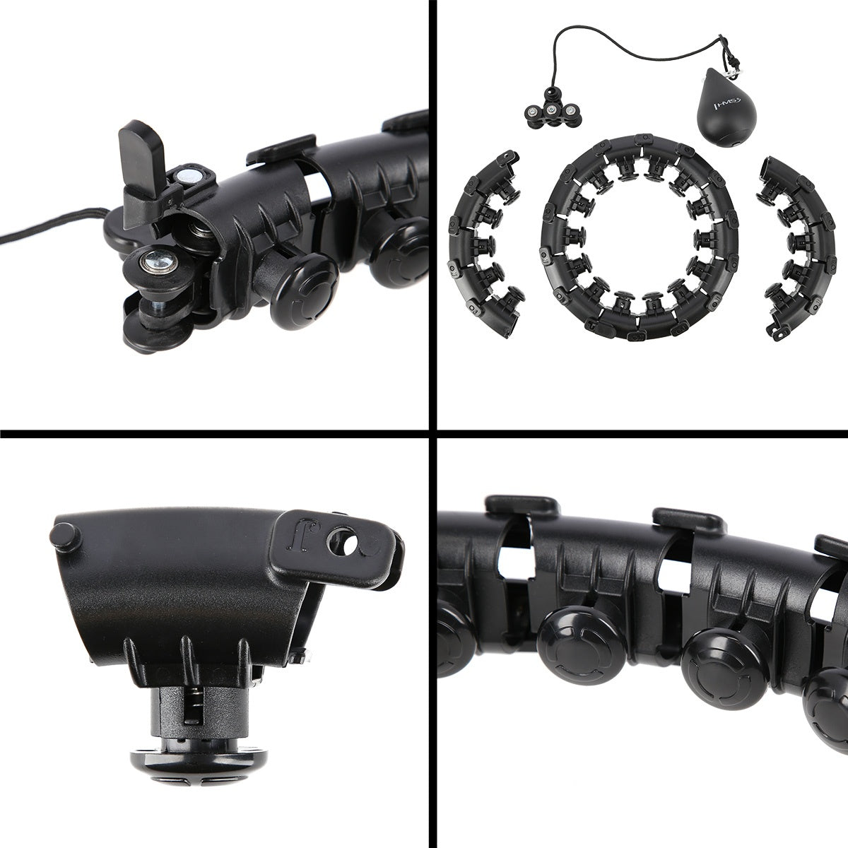 Weighted Hula Hoop with Waist Support, Black & Red