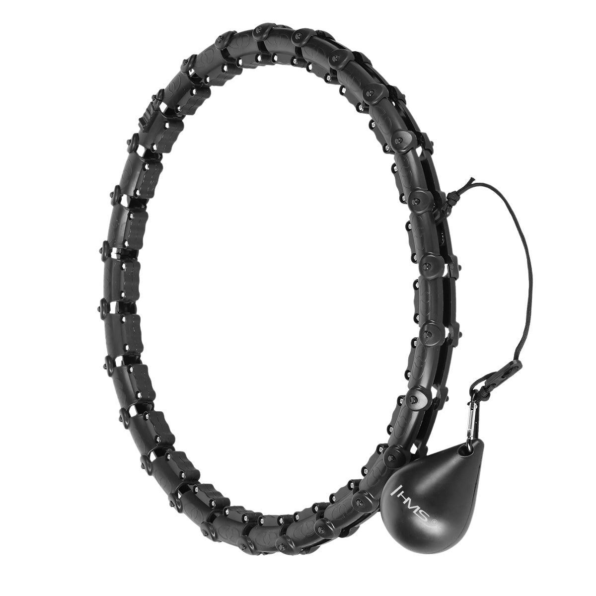 Weighted Hula Hoop with Waist Support, Plus Size, Black