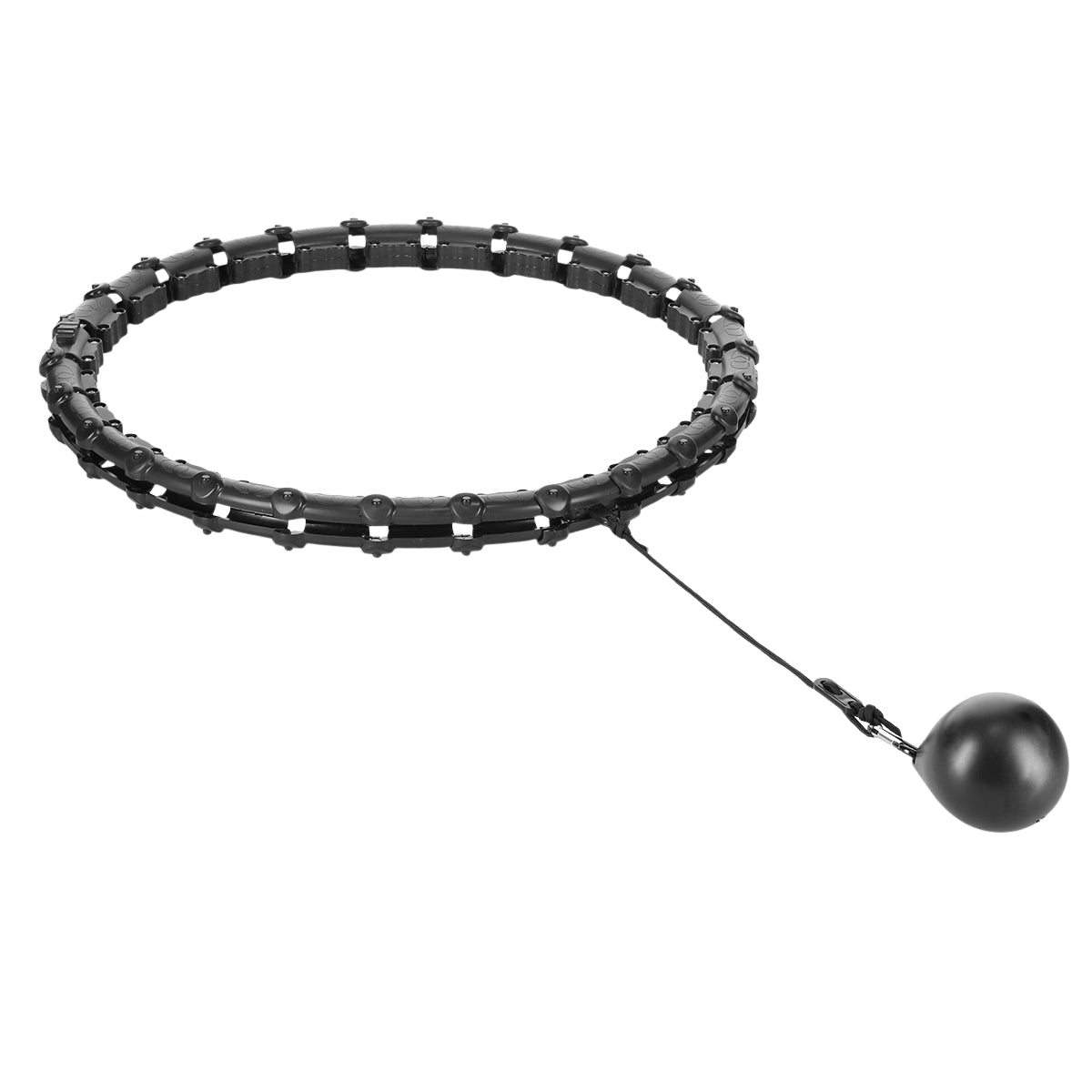 Weighted Hula Hoop with Waist Support, Plus Size, Black