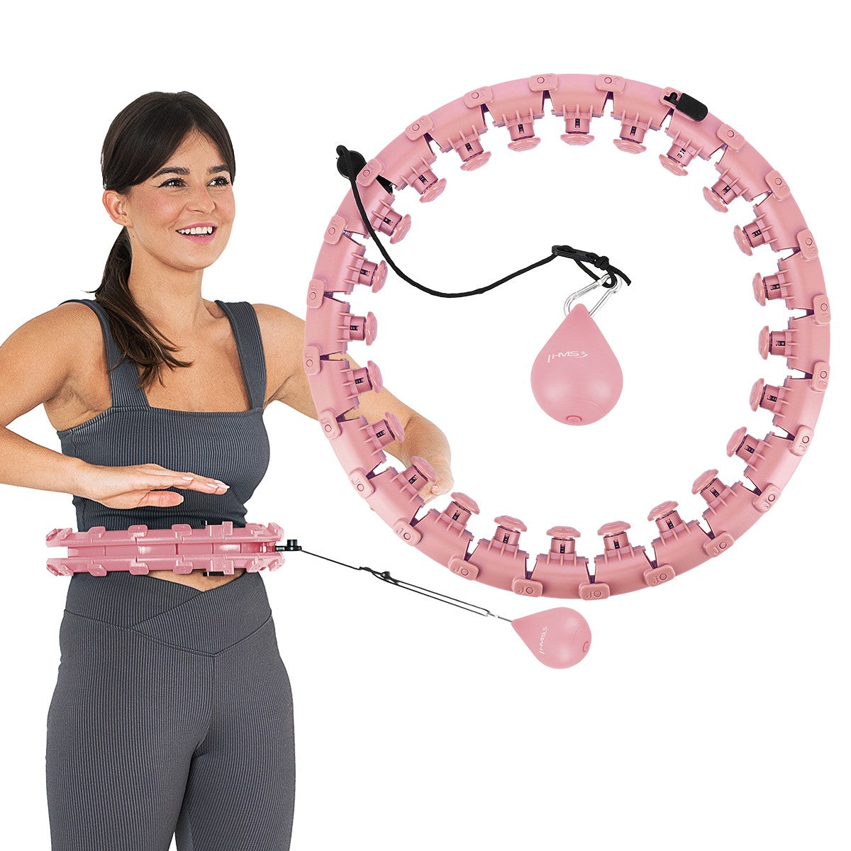Weighted Pink Hula Hoop for Fitness