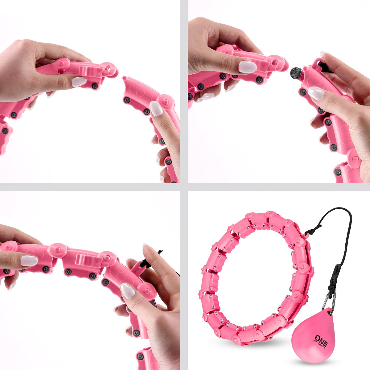 Weighted Pink Hula Hoop with Waist Support