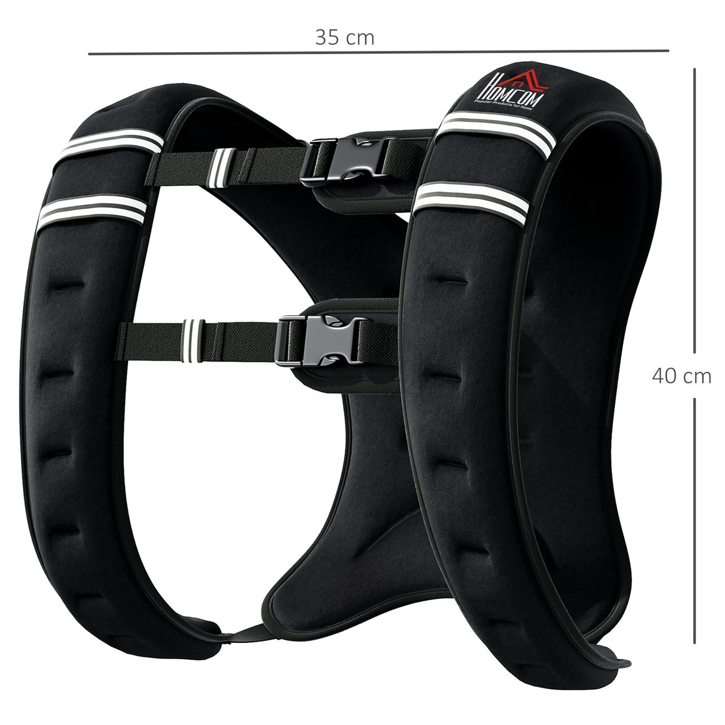 Weighted vest 10 kg adjustable strength training, black