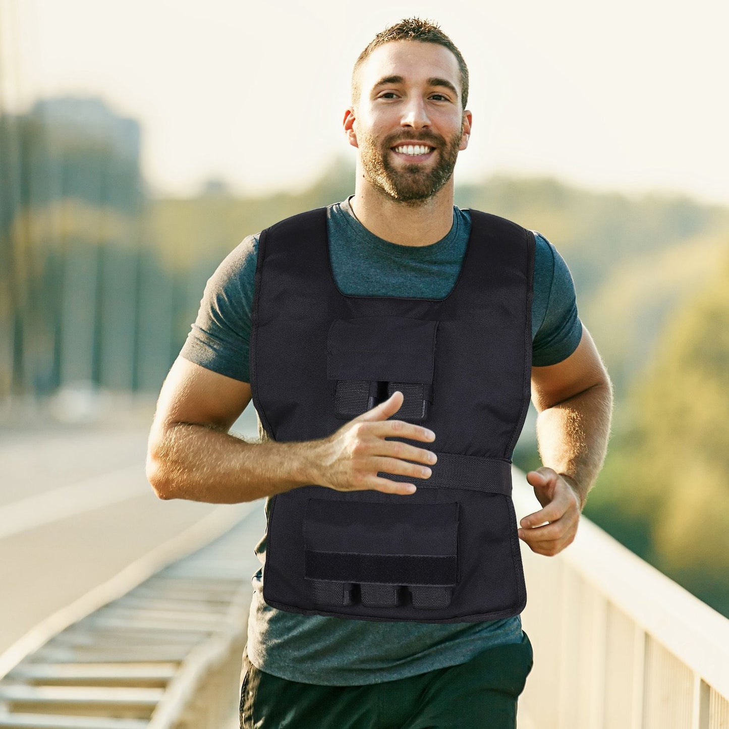Adjustable 20 kg training vest - Oxford Material, Black