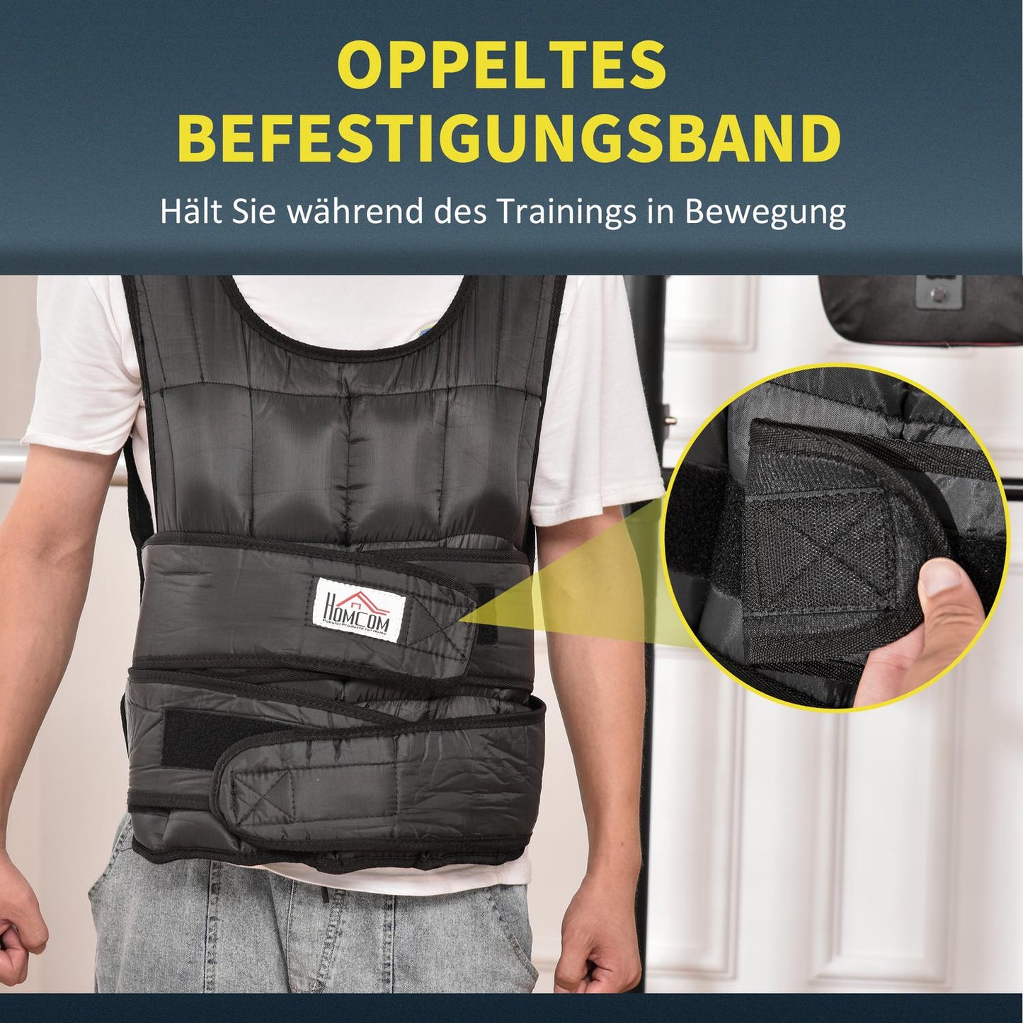 Adjustable 30 kg weight vest for strength training, black