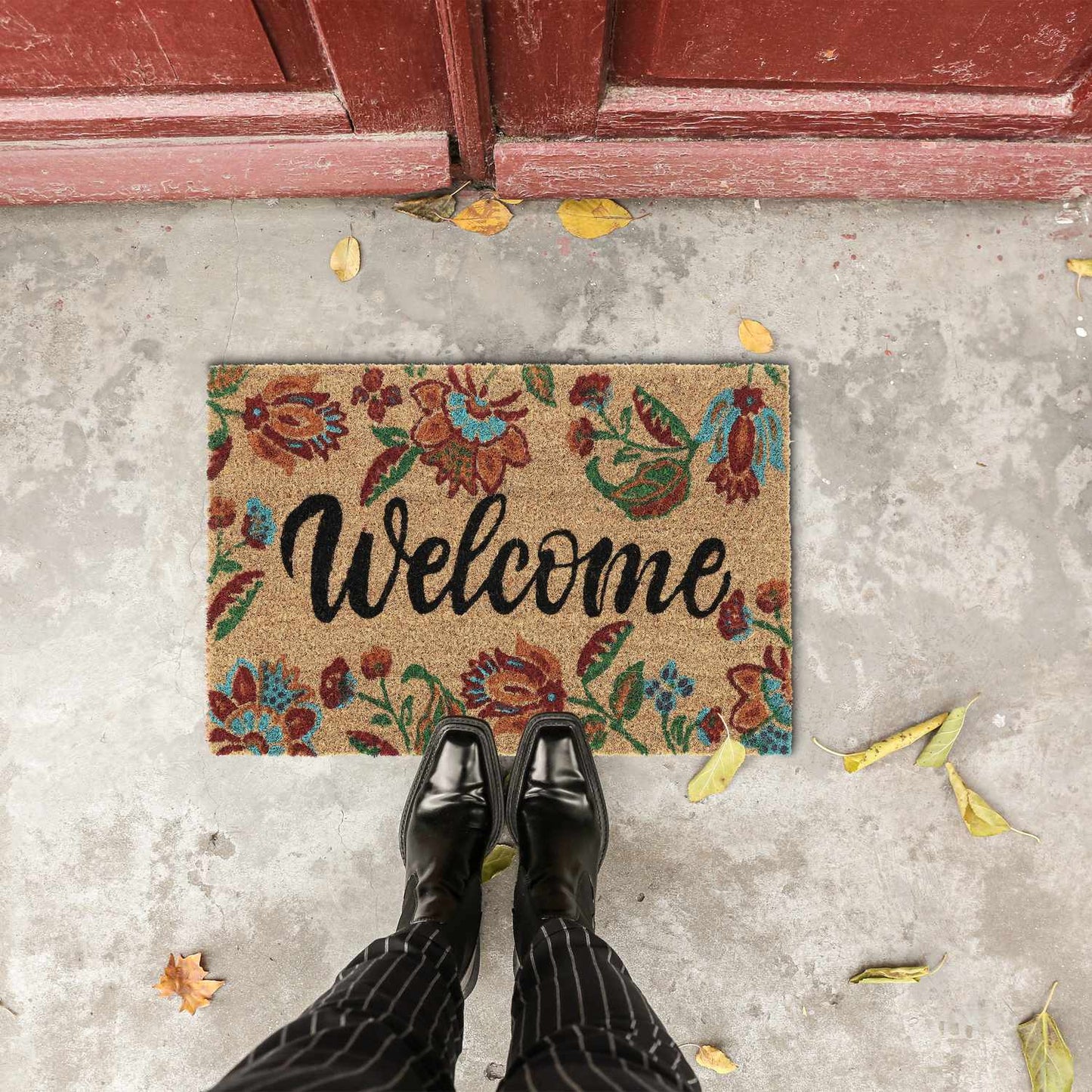 Welcome coconut door mat